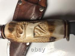 ROSTFREIL VINTAGE (carver antler) hunting knife SOLINGEN GERMANY (BEAUTIFUL)