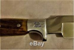 RUANA Knife Vintage Custom Made Hunting Knife Sheath Montana USA 13.5 1985
