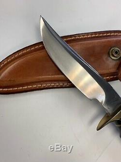 Ralph Bone Custom Hand Made Hunter Knife Lubbock Tx Texas With Sheath 9.75