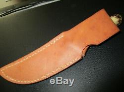 Ralph Bone Custom Sheath Skinning Knife Lubbock Tex T 247 Stag Handle Dogbone