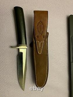 Randall Knife 5-5 Micarta Compass Plain Button Sheath Rough back Mid 80s