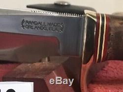 Randall Knife 70s Model 5-6. Burlwood Handle Grey Stone Smooth Btn Near Mint