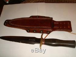 Randall Made Commando Knife with 6 3/4 Blade Black/Brass Handle WithSheath