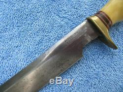 Randall Made Fighting Knife 4-7 One Pin Stag Heiser Corn Row Sheath withGrey Stone