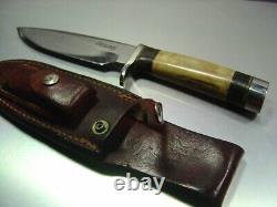 Randall Made Knives Model 25 6 Trapper Compressed Leather & Stag Handle