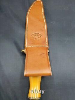 Randall Model #12 8 Large Custom Big Bear Bowie AGM Knife & Leather Scabbard
