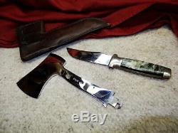 Rare 1930's Case Tested XX Knife Axe Hatchet Combo Set Hunting AX With Sheath