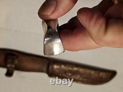 Rare 1946-1948 Queen CUTLERY Co. Stag Handle Fixed Blade Knife -Original Sheath