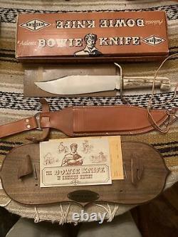 Rare 1965 Stag Western USA W49 Bowie Knife WithOriginal Sheath/Box/Display Plaque