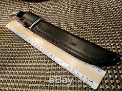 Rare 1972-'86 FAMOUS 12 BUCK 120 USA HUNTING KNIFE & CASE Micarta Vintage BOWIE