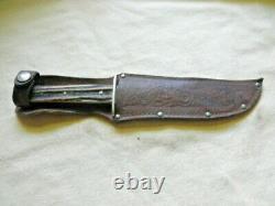 Rare Antique 1865 Cambridge Cutlery Works Sheffield Sheath Knife Stag Handle