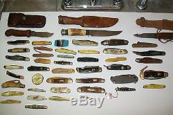 Rare/Antique/Vintage Mixed Lot of Pocket Knives & Hunting Knives. Name Brands