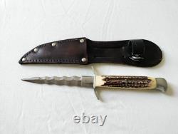 Rare Anton Wingen Jr Othello Kris Dagger Solingen Germany Stag Handle with Sheath