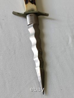 Rare Anton Wingen Jr Othello Kris Dagger Solingen Germany Stag Handle with Sheath
