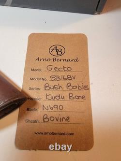 Rare Arno Bernard Kudu Bone Knife with Sheath Solingen Germany