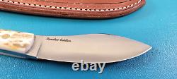 Rare Bark River Knives Limited Edition Nessmuk Stag Handle Knife + Sheath 9 OAL