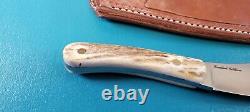 Rare Bark River Knives Limited Edition Nessmuk Stag Handle Knife + Sheath 9 OAL