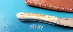 Rare Bark River Knives Limited Edition Nessmuk Stag Handle Knife + Sheath 9 OAL