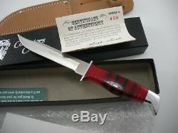 Rare Buck Custom Club Lucite Handle 105 Knife With Sheath Never Used In Box