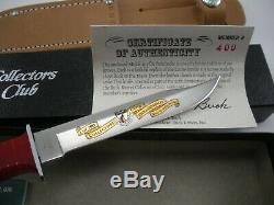 Rare Buck Custom Club Lucite Handle 105 Knife With Sheath Never Used In Box