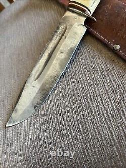 Rare, Edge Brand # 488, Sawtooth Spine, Stag, Solingen Germany, Orig. Sheath