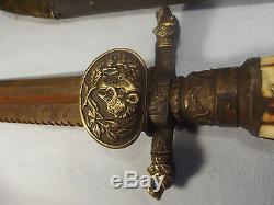 Rare German imperial hunting dagger knife sword scabbard beautifully decorated