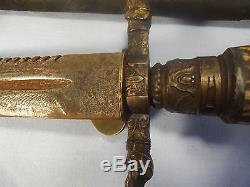 Rare German imperial hunting dagger knife sword scabbard beautifully decorated