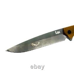 Rare HK 14145 Stainless Steel Drop Point Full Tang Fixed Blade Knife, G10 Handle