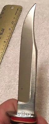 Rare HTF Craftsman USA Fixed Blade Hunting Knife w Leather Sheath NR 8 1/2 blade