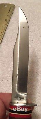 Rare HTF Craftsman USA Fixed Blade Hunting Knife w Leather Sheath NR 8 1/2 blade