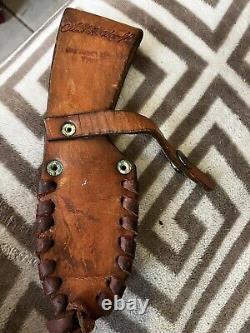 Rare Ken Richardson Antler Gut Knife 8 Carved Steel Blade Indian Chief Sheath