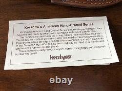 Rare Kershaw Dan Harrison Custom Skinner Fixed Blade Knife With Leather Sheath