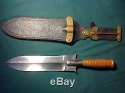Rare Model 1 Iron Guard Springfield 1880 Hunting Knife with Varney Sheath