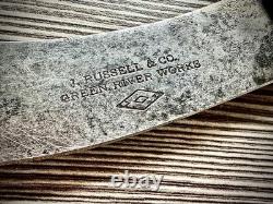 Rare Pre 1890 J. Russell & Co. GREEN RIVER WORKS BUFFALO SKINNING KNIFE 5 early