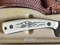 Rare Schrade Scrimshaw USA 155sc Sharpfinger Carbon Steel Hunting Knife Mint