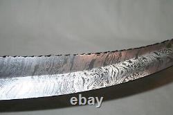 Rare Stag Hunting Knife Damascus Blade Handmade Survival Saw Leather Case Custom