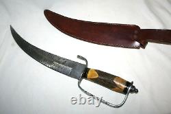 Rare Stag Hunting Knife Damascus Blade Handmade Survival Saw Leather Case Custom