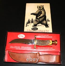 Rare Vintage Case Kodiak XX USA 1965-1969 No Dot Stag Hunting Knife Sheath & Box