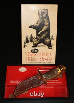 Rare Vintage Case Kodiak XX USA 1965-1969 No Dot Stag Hunting Knife Sheath & Box