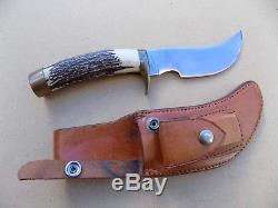 Rare Vintage Clyde Fischer Custom YO Skinner Stag Handle Hunting Knife