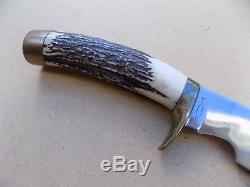 Rare Vintage Clyde Fischer Custom YO Skinner Stag Handle Hunting Knife
