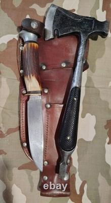 Rare Vintage DGM Axe Knife Combo, Germany, Excellent Condition, Original Sheath