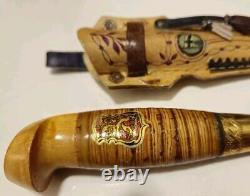 Rare Vintage Finnish Lisakki Jarvenpaa Kauhava Puukko Hunting Knife Sheath