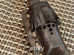Rare Vintage Handmade Nordic Puukko Fossil Bone Custom Hunting Knife Bowie Case