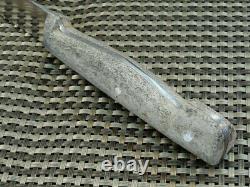 Rare Vintage Handmade Nordic Puukko Fossil Bone Custom Hunting Knife Bowie Case