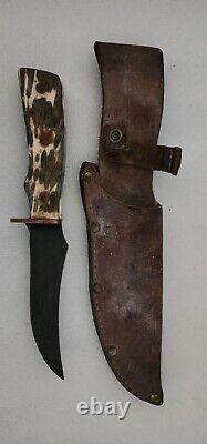 Rare Vintage Imperial Fixed Blade Hunting Knife Sheath Providence Rhode Island