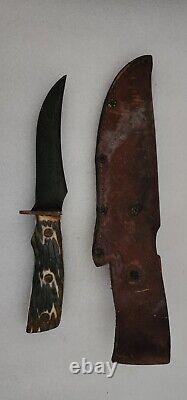 Rare Vintage Imperial Fixed Blade Hunting Knife Sheath Providence Rhode Island