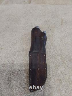 Rare Vintage Kinfolk Double Knife Set In Sheath Handles 330 4 1/2 333 3