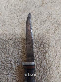 Rare Vintage Kinfolk Double Knife Set In Sheath Handles 330 4 1/2 333 3