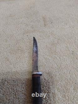 Rare Vintage Kinfolk Double Knife Set In Sheath Handles 330 4 1/2 333 3
